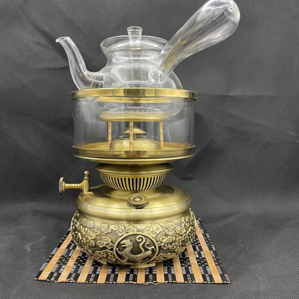 纯铜空气灯茶炉,煤油灯煮水,煮养生茶!家用室内客厅通用金色卧室