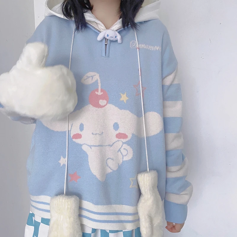 告白气球家lolita大耳狗樱桃毛衣外套春冬女可爱甜美小个子