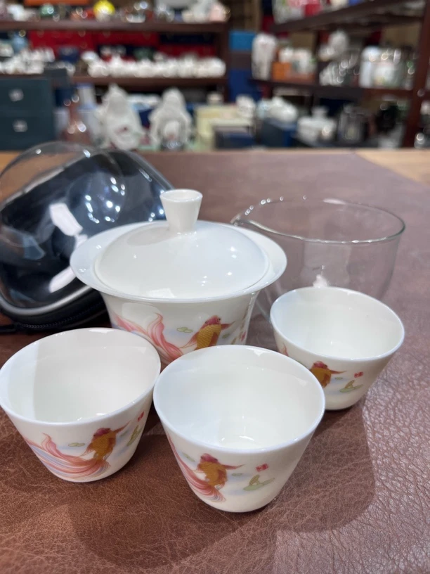374金玉满堂盖碗三杯旅行茶具