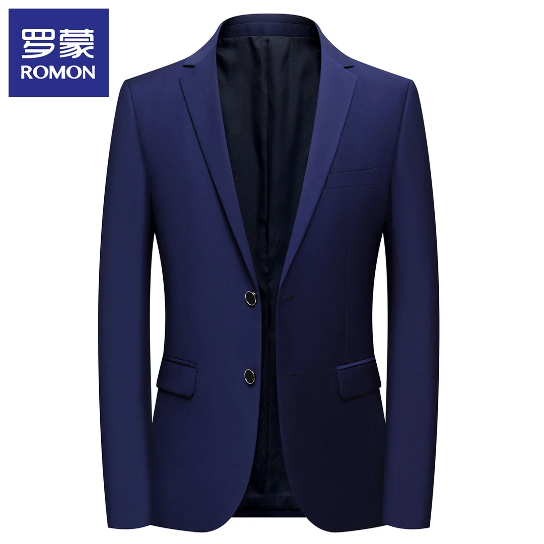 罗蒙商务单西男士春秋韩版修身简约正装便服外套结婚礼服西装上衣
