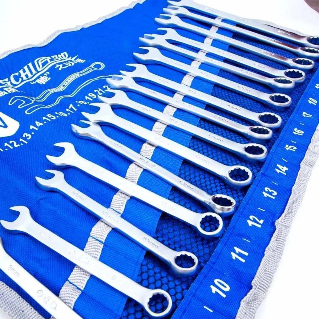 精品呆梅一边开口一边梅花两用15件扳手（磨砂面）