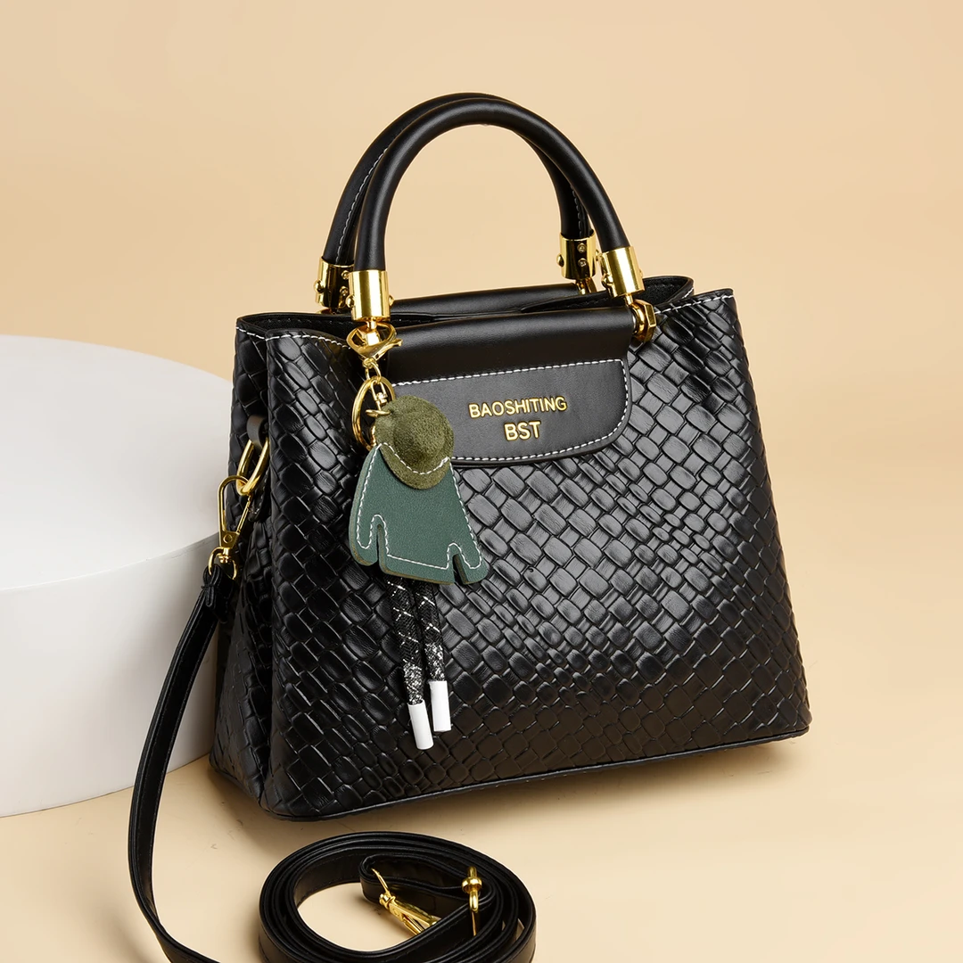 2024手提包包简约大气款包包女士单肩斜挎包013黑色