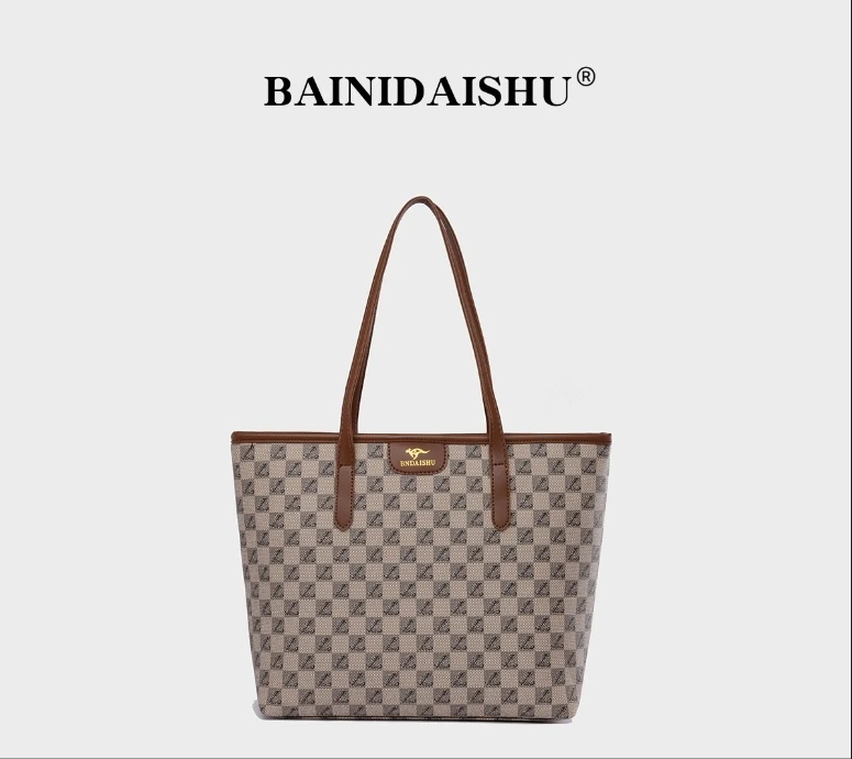 秋季时尚大容量韩版休闲百搭单肩包8295卡其格