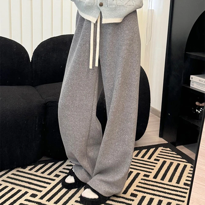 【思思姐】东大门毛巾裤休闲裤子女冬季加厚显瘦款休闲休闲裤女加绒