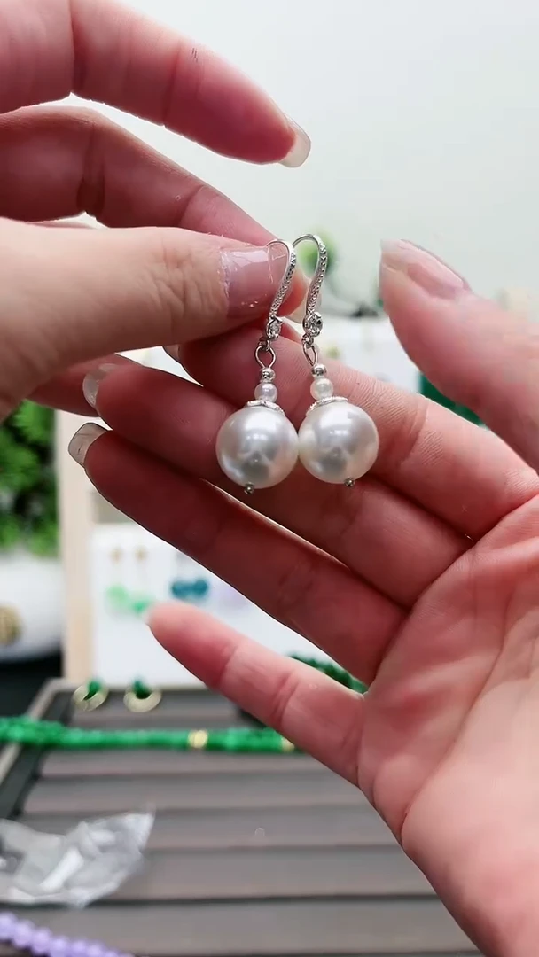 【闪购商品】拼合珍珠（马贝珠）耳饰银S925镶嵌218000