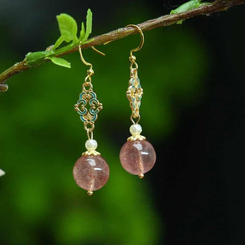 803国风简约圆珠气质耳饰