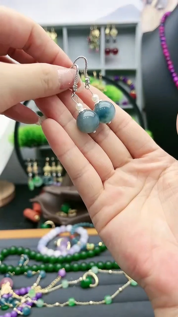 【闪购商品】翡翠耳饰银S925镶嵌535000