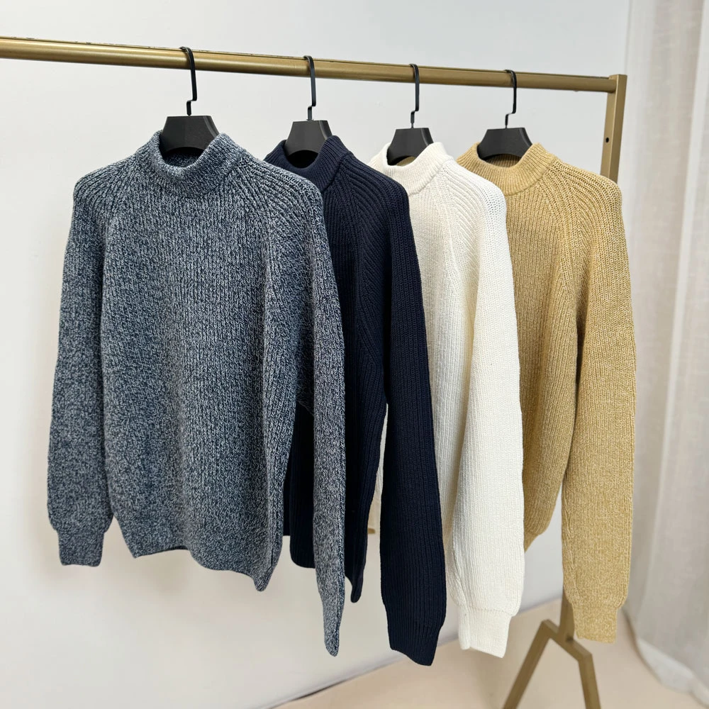原单日系男女款秋冬文艺复古粗棒针厚款针织套头毛衣