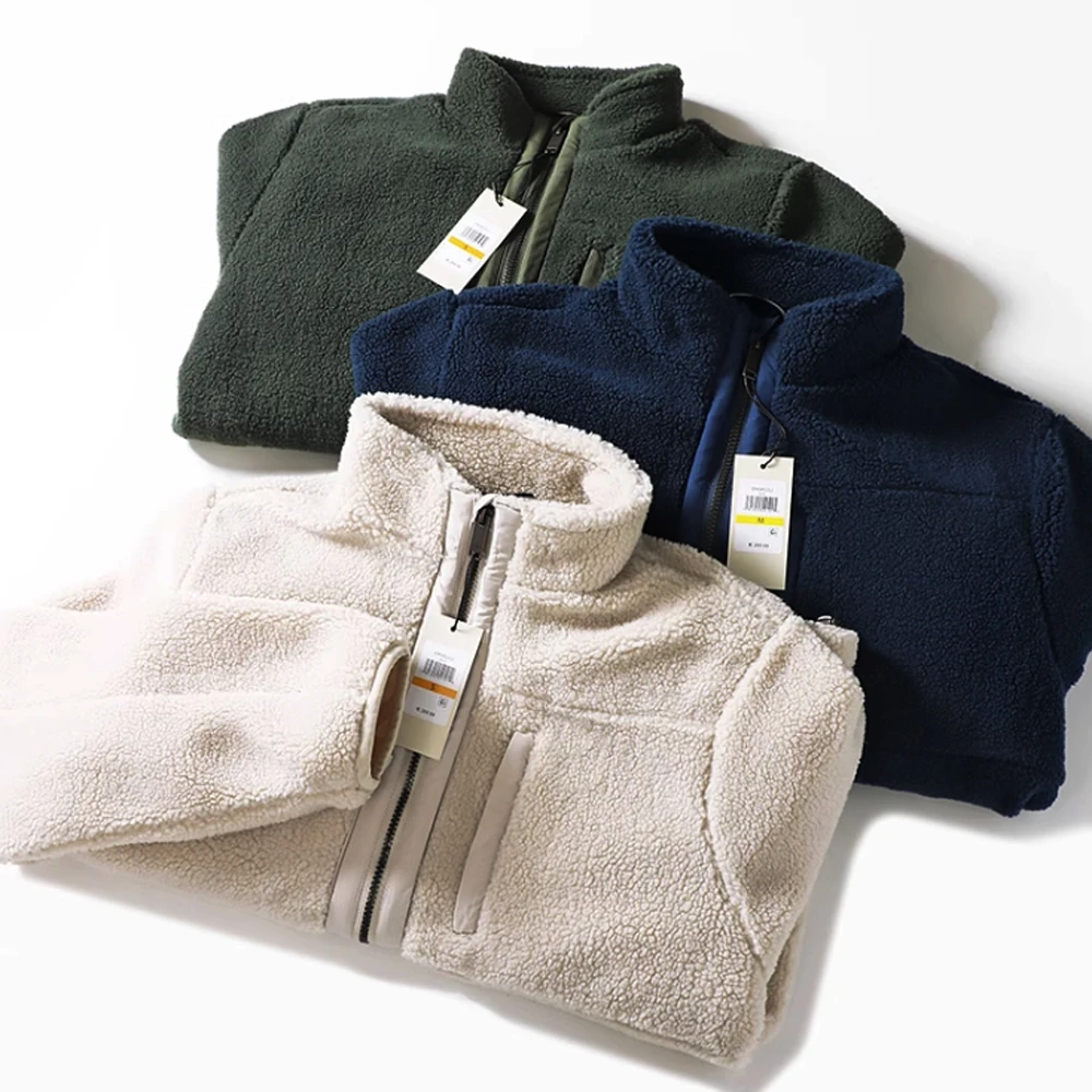 D家原单大码加厚摇粒绒秋冬季加绒立领卫衣保暖宽松保暖外套加厚