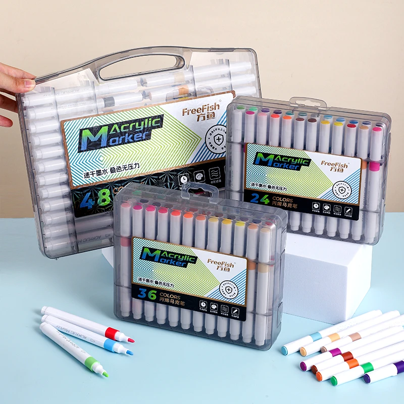 方鱼丙烯马克笔ZZ-966-24（24色）