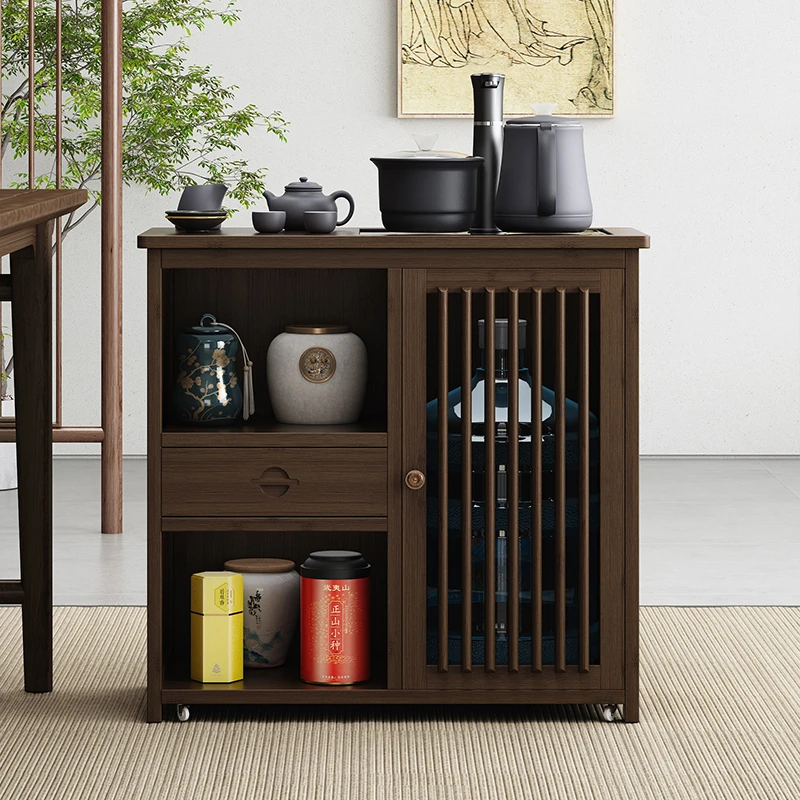 移动茶水柜家用客厅茶桌边柜泡茶烧水一体餐边柜办公室茶具置物柜
