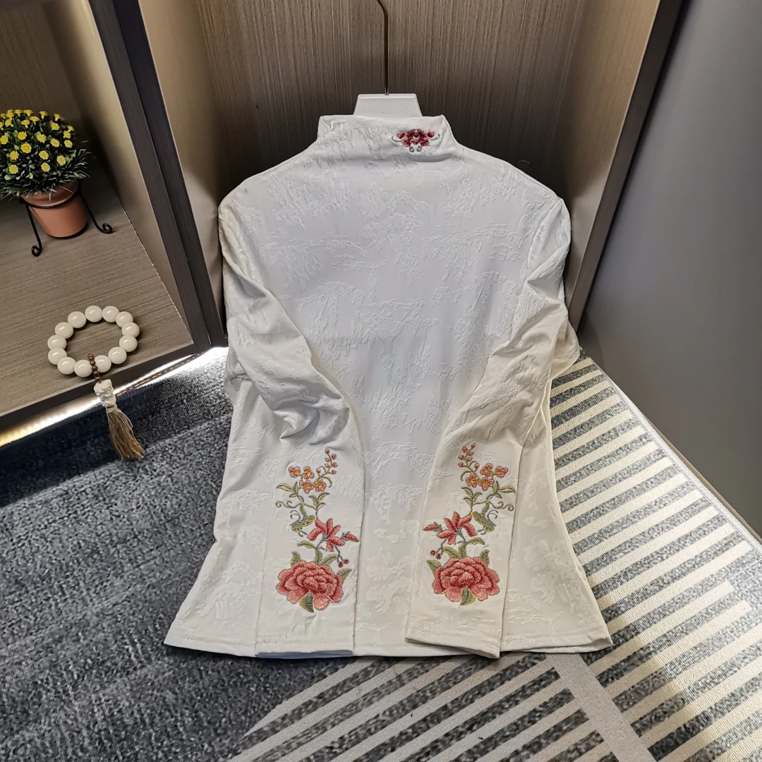 打底冬季加绒中式国风复古刺绣秋冬长袖打底衫326