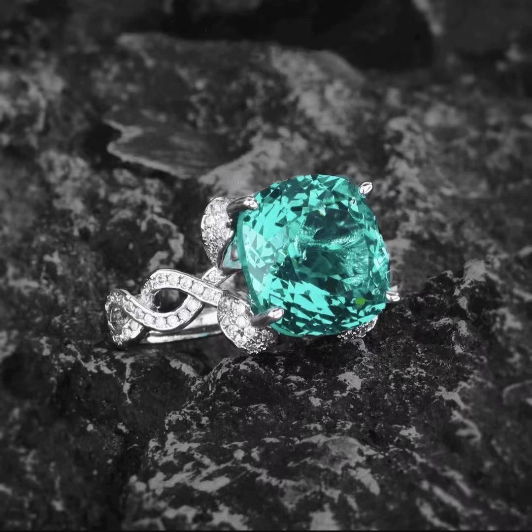 铜合金戒指 高奢轻奢绿色大气设计感-911