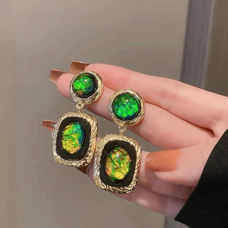 铜合金耳饰 【露丝】中古百搭森系复古气质时尚-594