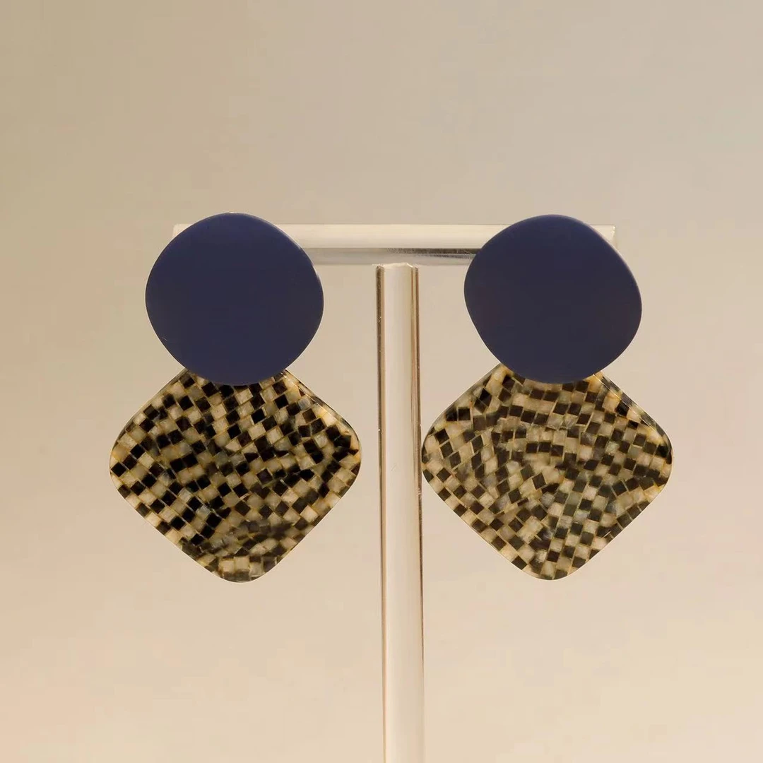 铜合金亚克力耳饰 【深邃蓝】轻奢高级感耳环女