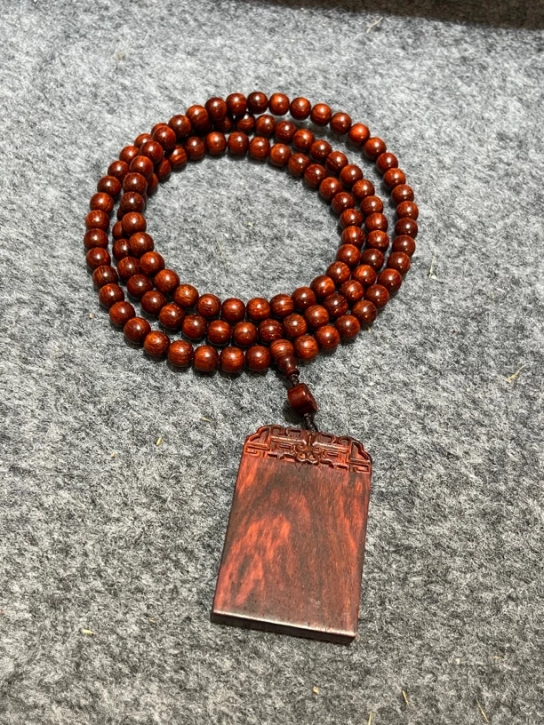 小叶紫檀、老型108颗、配平安无事牌