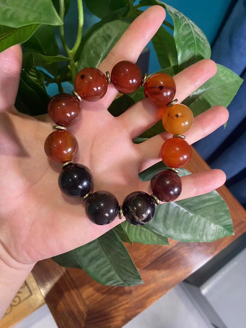 天然玛瑙【手串珠径20mm】大手持佛珠手链送礼盒百搭时尚气质潮流