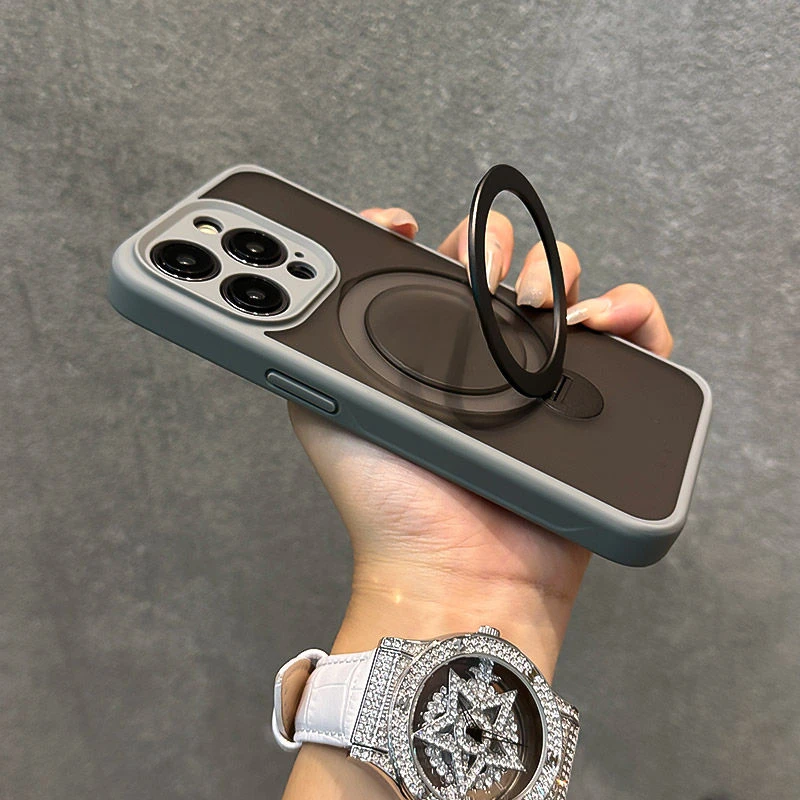 磁吸充电iPhone15ProMax手机壳苹果14/13支架款防摔12肤感软边11