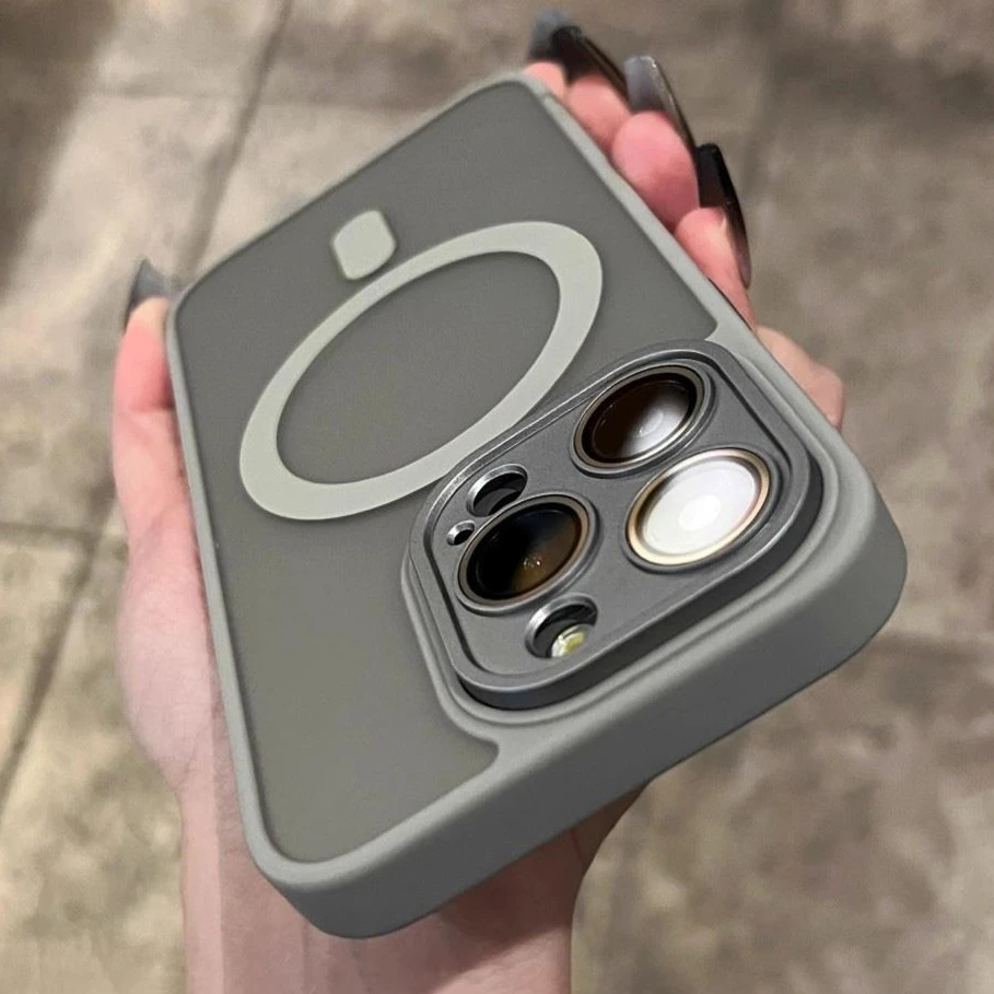 秋冬肤感壳苹果15promax手机壳14Pro高级感磁吸磨砂带镜头膜防摔