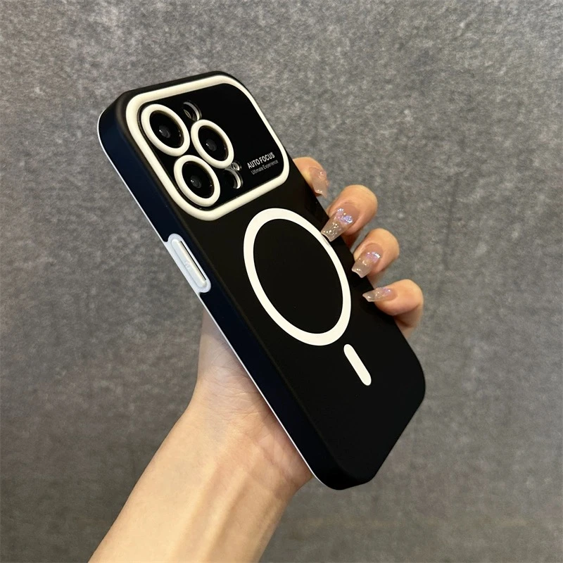 苹果14手机壳肤感磁吸大视窗iphone15promax液态二合一13pro全包