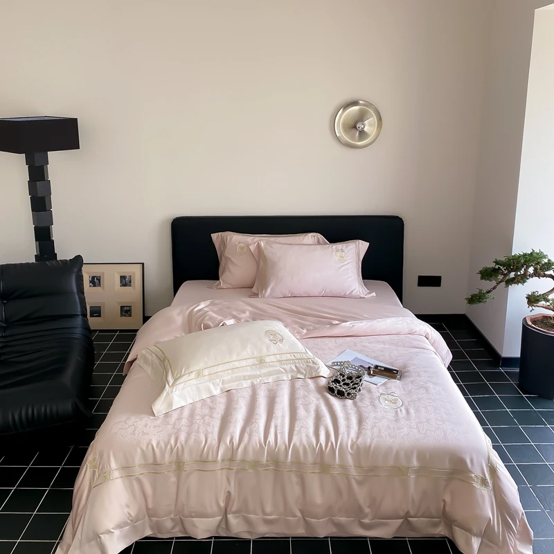 【悦宸家居】新款100支天丝棉高端轻奢暗纹提花四件套-自由之蝶