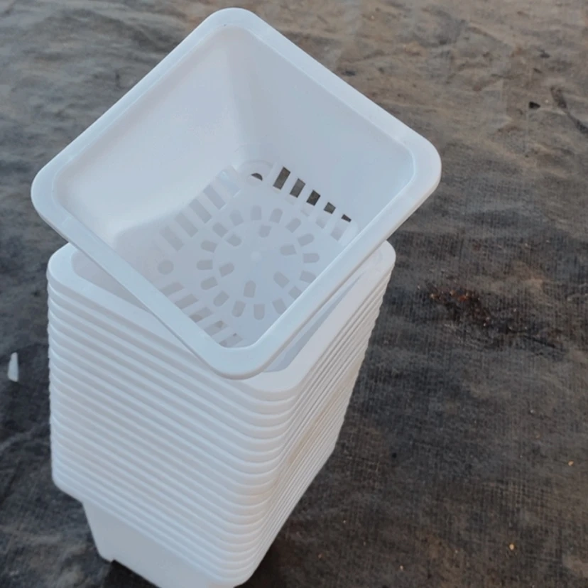 【闪购商品】10公分白方盆12个