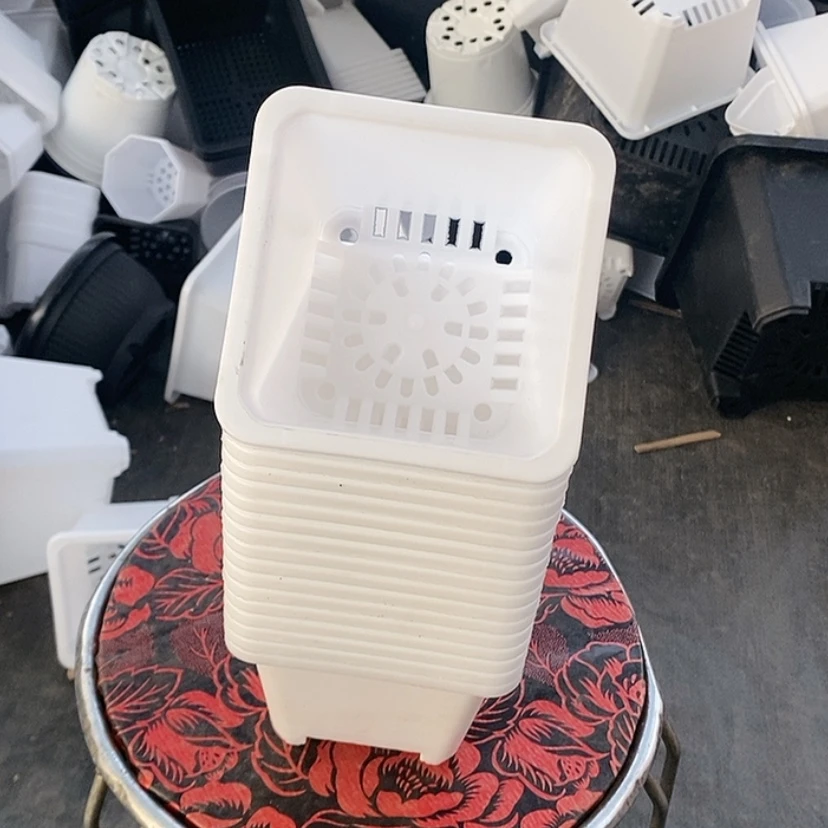 【闪购商品】10公分白方盆一组12个