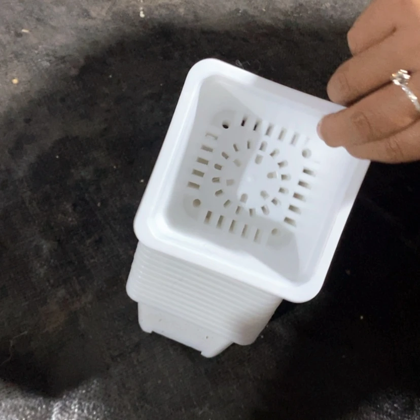 【闪购商品】10公分白方盆12个