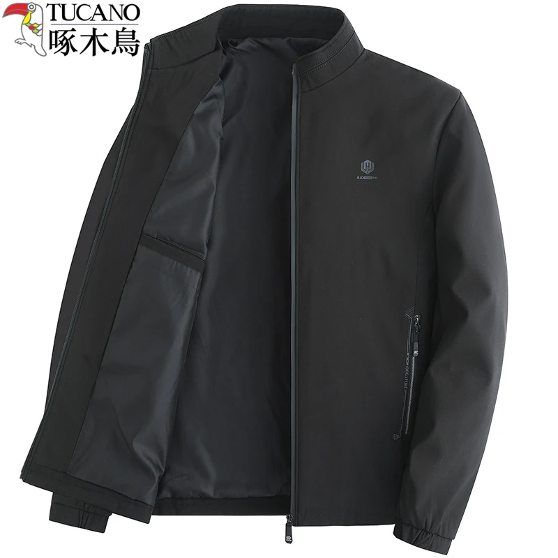 TUCANO/啄木鳥五防牛奶丝夹克外套男士休闲中老年爸爸装春秋上衣