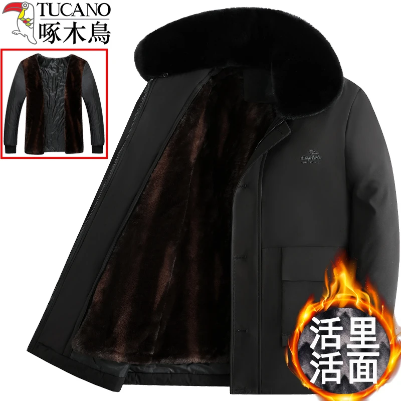 TUCANO/啄木鳥爸爸冬装外套中老年人棉衣男加厚加绒活里活面棉服