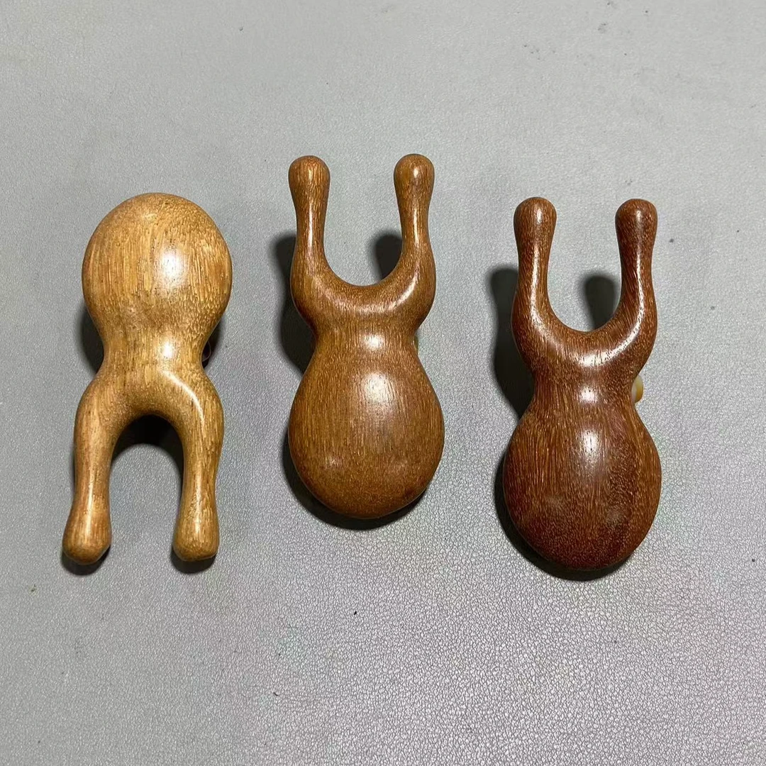 B118小青蛙贡木按摩梳脸部眼部鼻梁二齿按摩梳（底色多样，发其一）