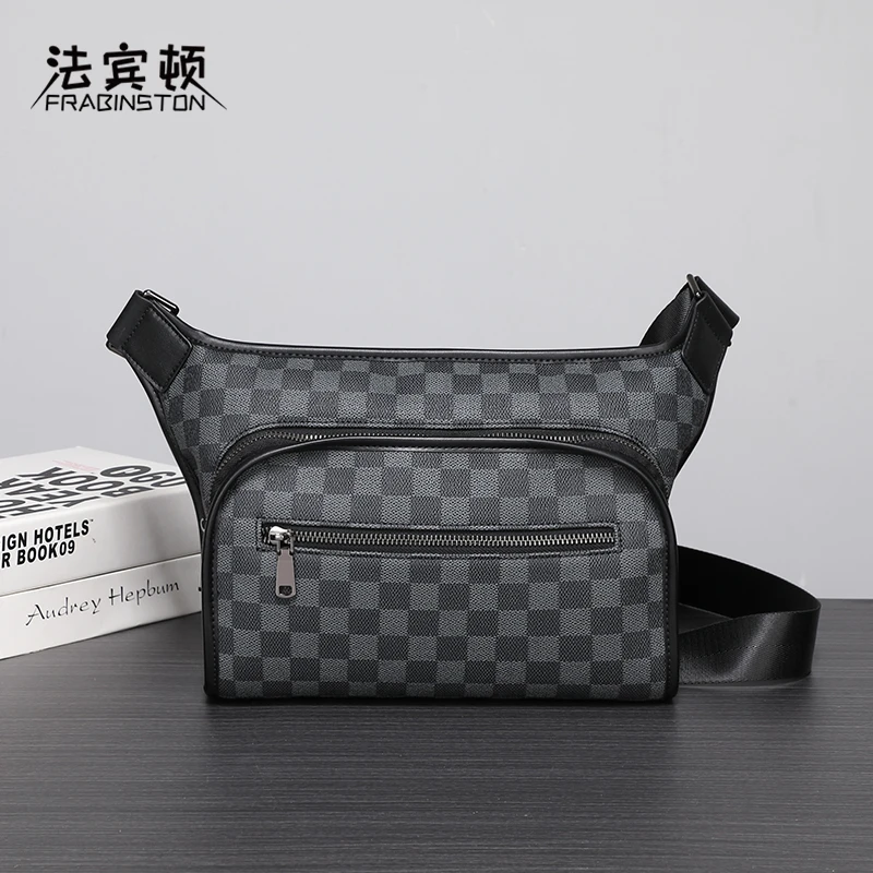 法宾顿男士胸包皮质单肩包潮流时尚秋冬新款斜挎包休闲手机包商务