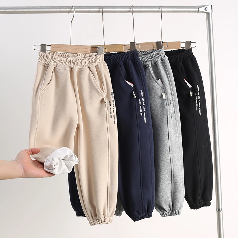 儿童春秋季中大童侧拼印花字母2024新款运动男女宝休闲卫裤881