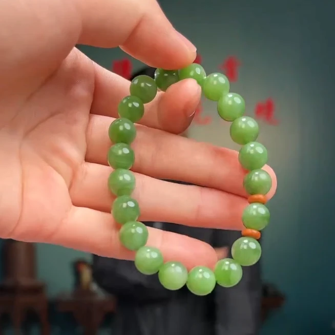 【德艺兄弟】和田玉DYY0593粉青手串圆珠卡9+ 多样性发拍一发一