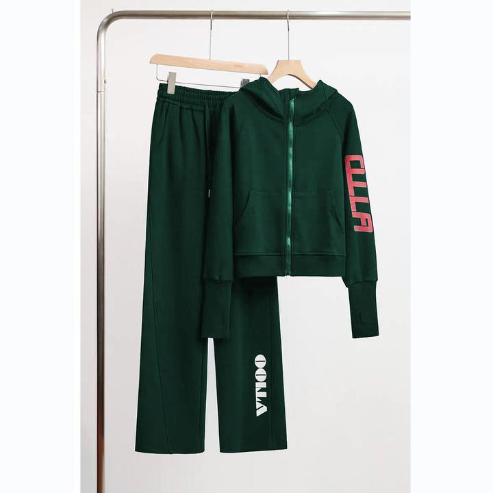 品牌运动套装女初秋搭配一整套健身跑步晨跑服连帽卫衣休闲两件套