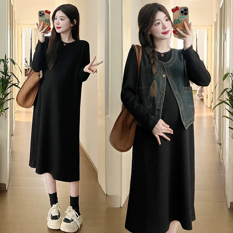 2025春秋款孕妇连衣裙两件套