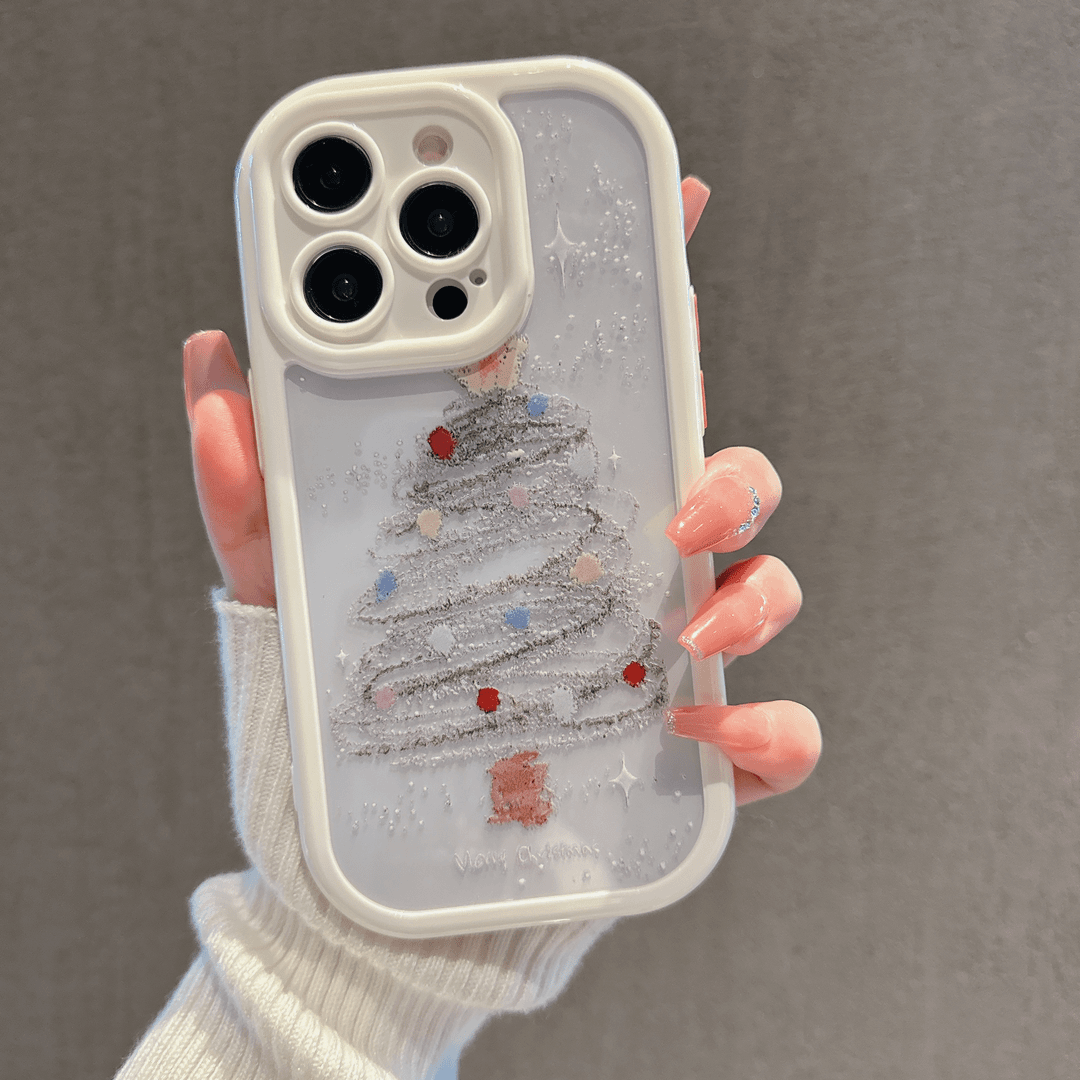 圣诞树奶油壳苹果15华为mate60/oppo小米荣耀iPhone13/14防摔全包
