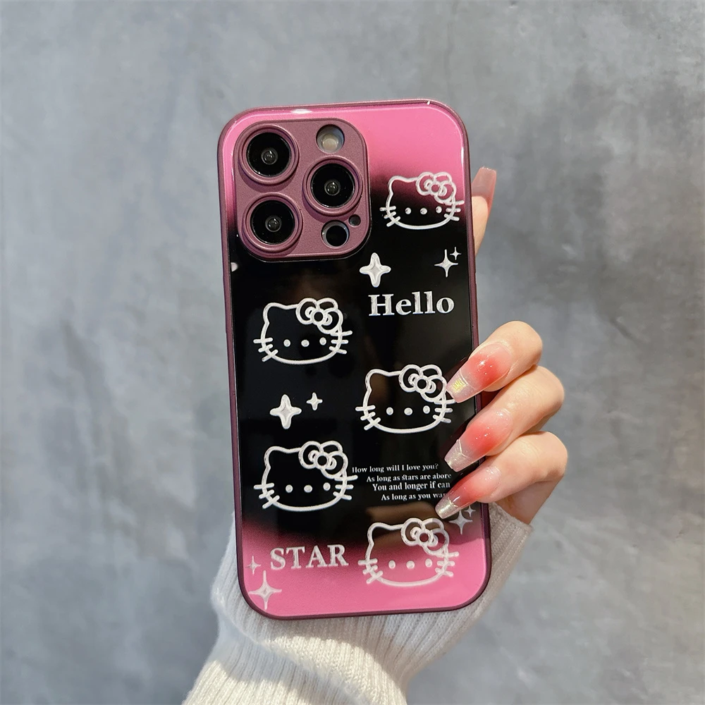 KT猫金属漆玻璃全包苹果15手机壳（华为oppo小米vivo）mate60防摔