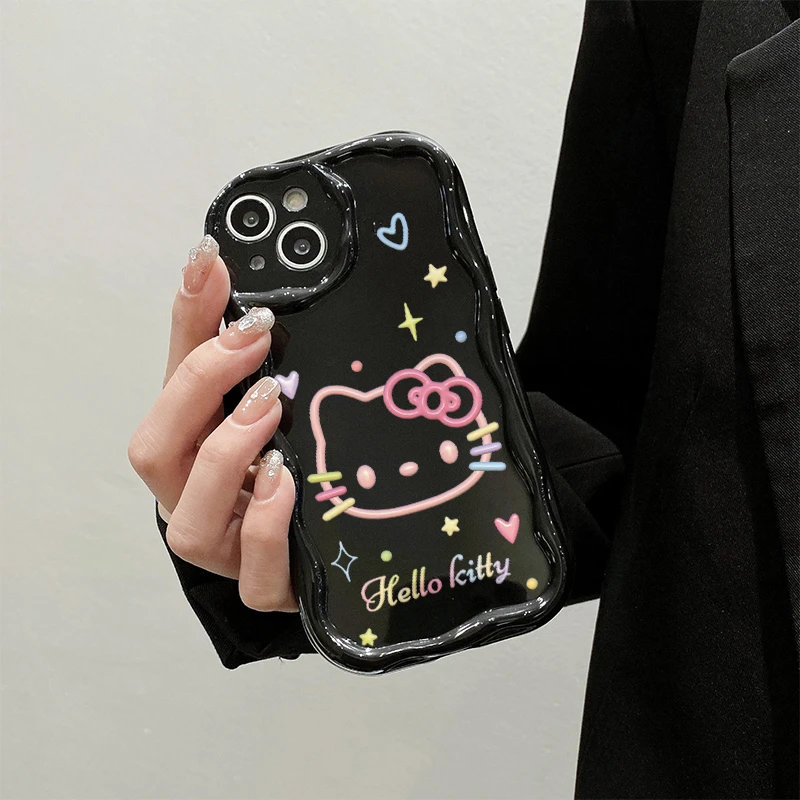 凯蒂猫曲边纹苹果15全包手机壳（华为oppo小米vivo）mate60软硅胶