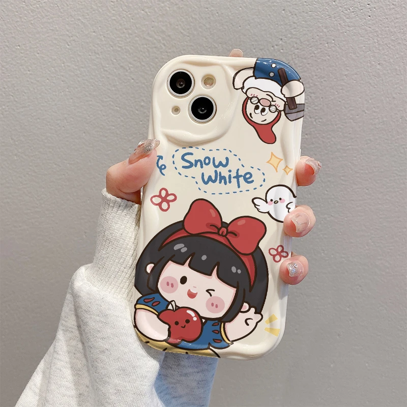 白雪公主曲边纹苹果15手机壳（华为oppo小米vivo）mate60防摔创意