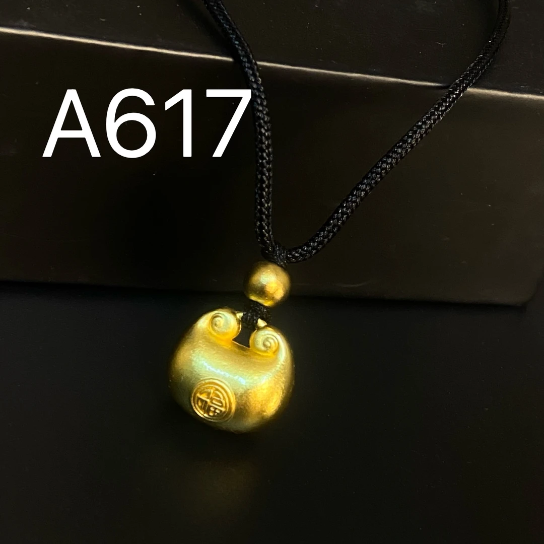 A617项链胖福项链布艺项链手工编织古法金色磨砂