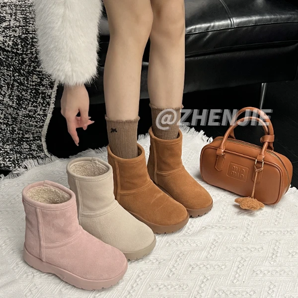 「珍姐」内增高7cm加绒保暖冬款时尚雪地靴百搭休闲短筒短靴棉鞋
