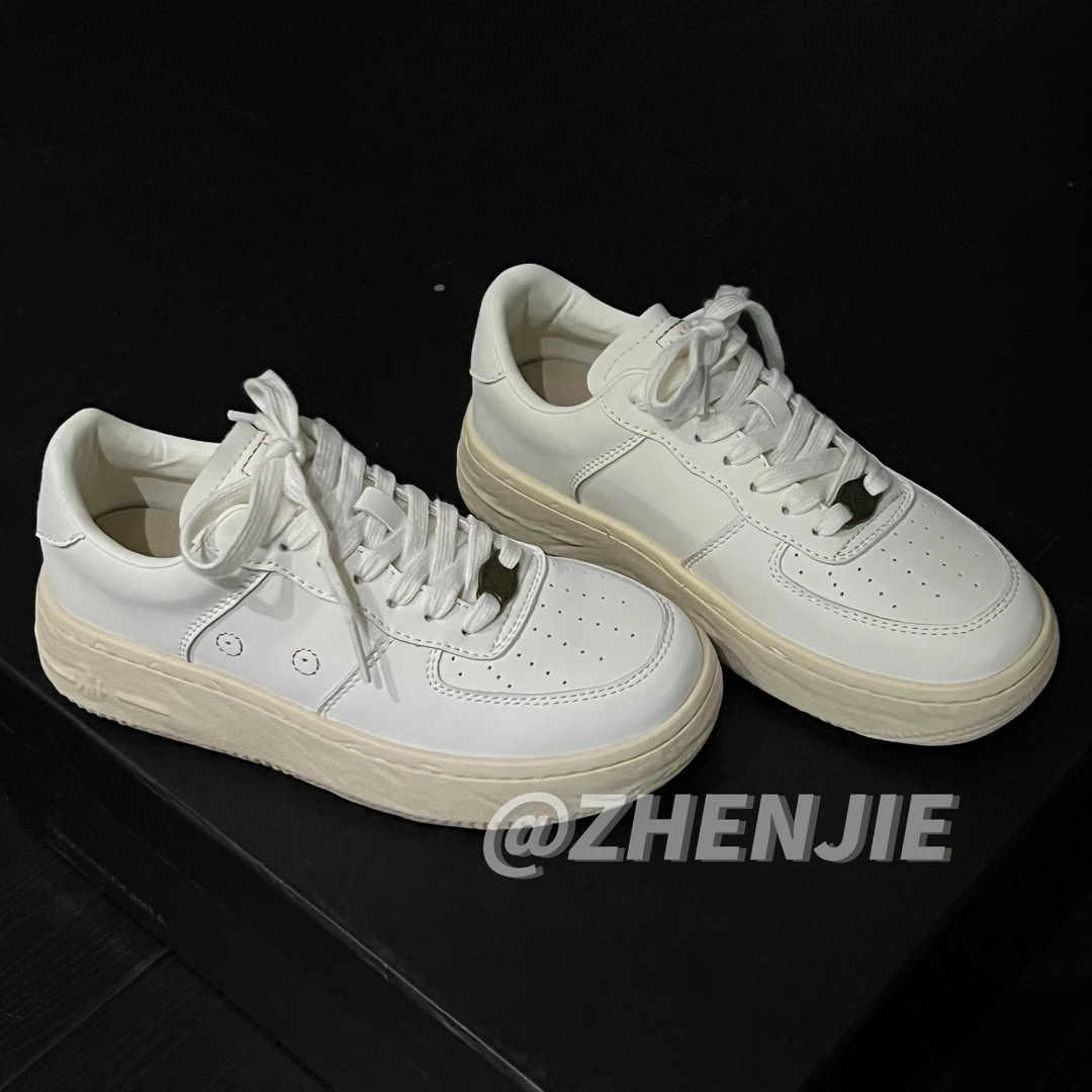 「年终清仓」经典手作板鞋女厚底百搭时尚舒适休闲运动小白鞋1071