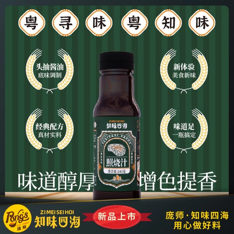 知味四海照烧汁245g家用烹饪鸡腿调味调料百搭酱汁营养烧烤调味料