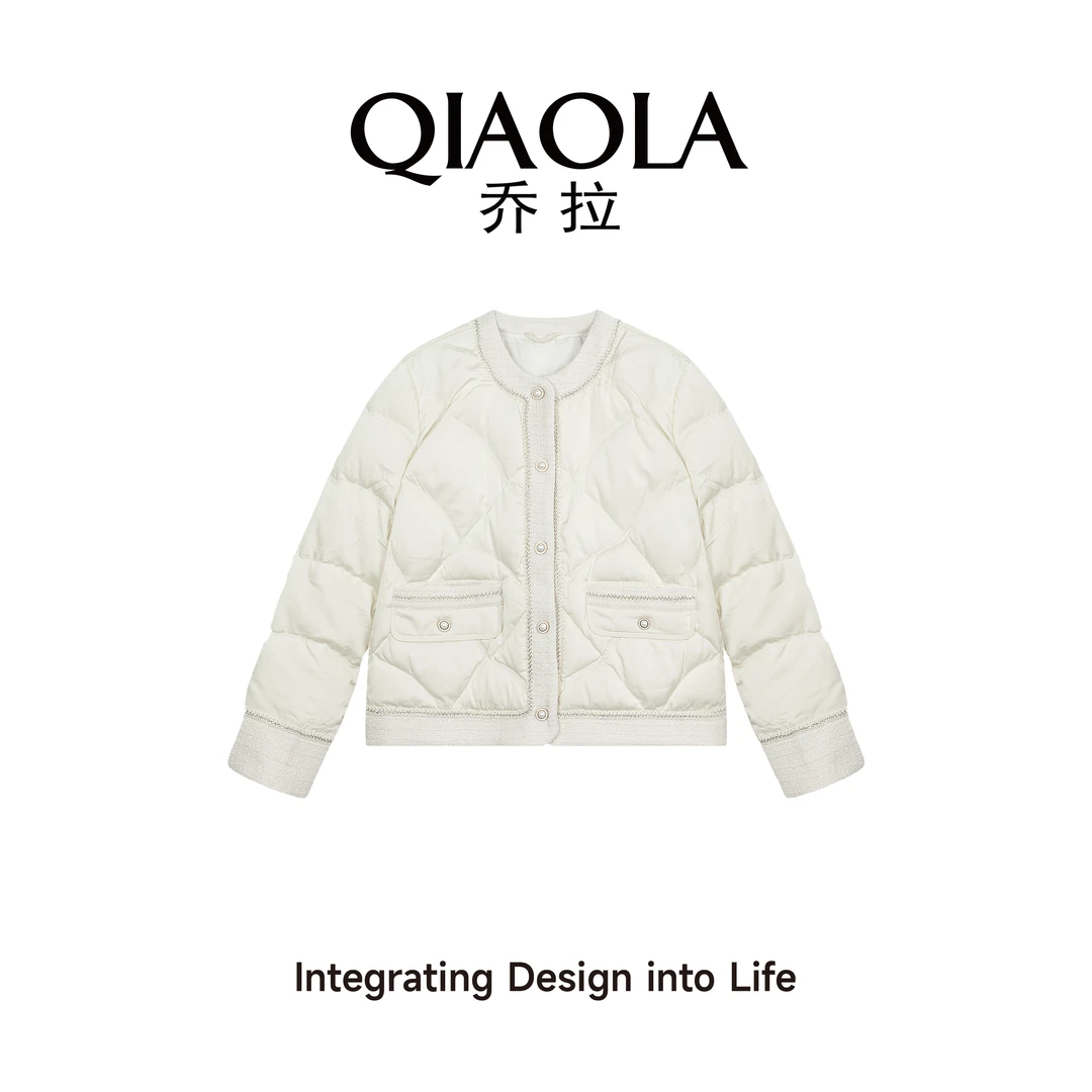 【小香密码】秋冬季90白鸭绒拼接小香领羽绒服外套预售