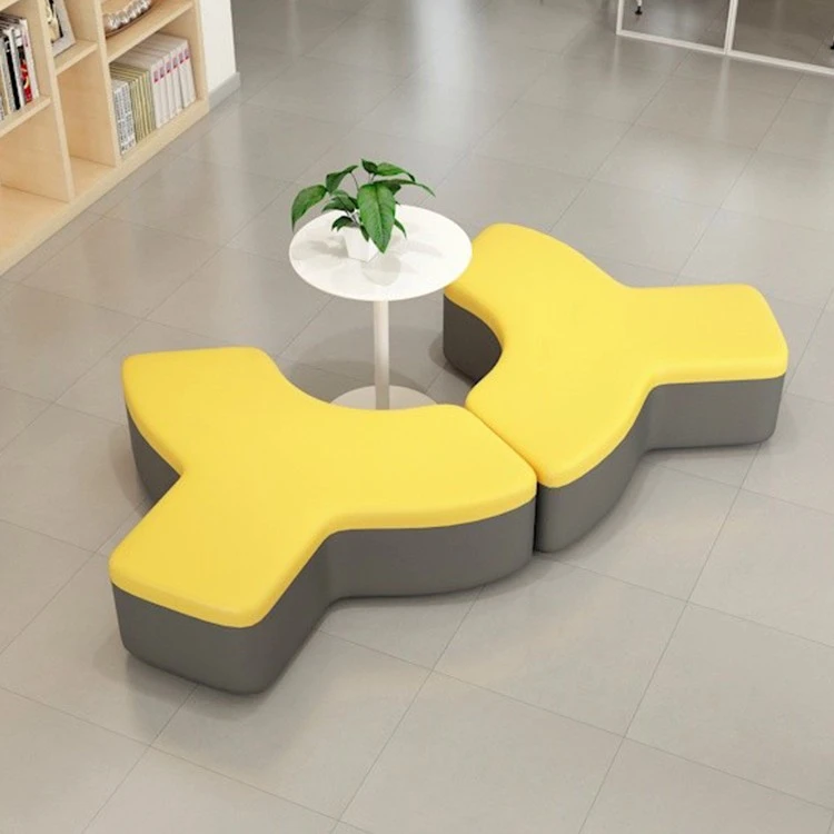 办公室简约现代创意休闲布艺商务会客接待弧形卡座沙发组合套装