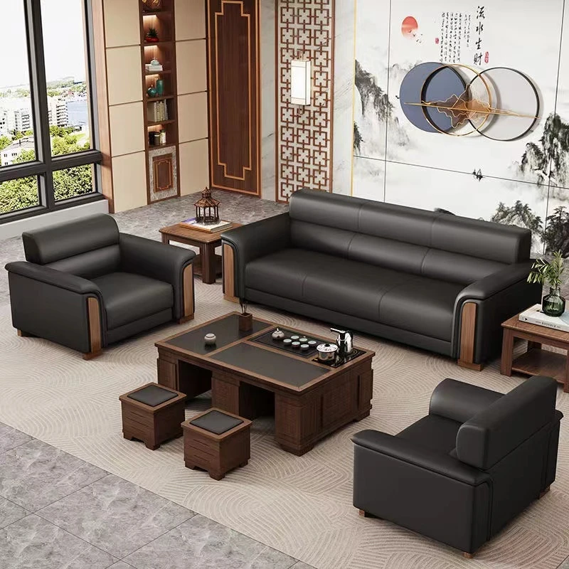 办公沙发茶几组合现代商务接待小型沙发简约会客办公室洽谈沙发