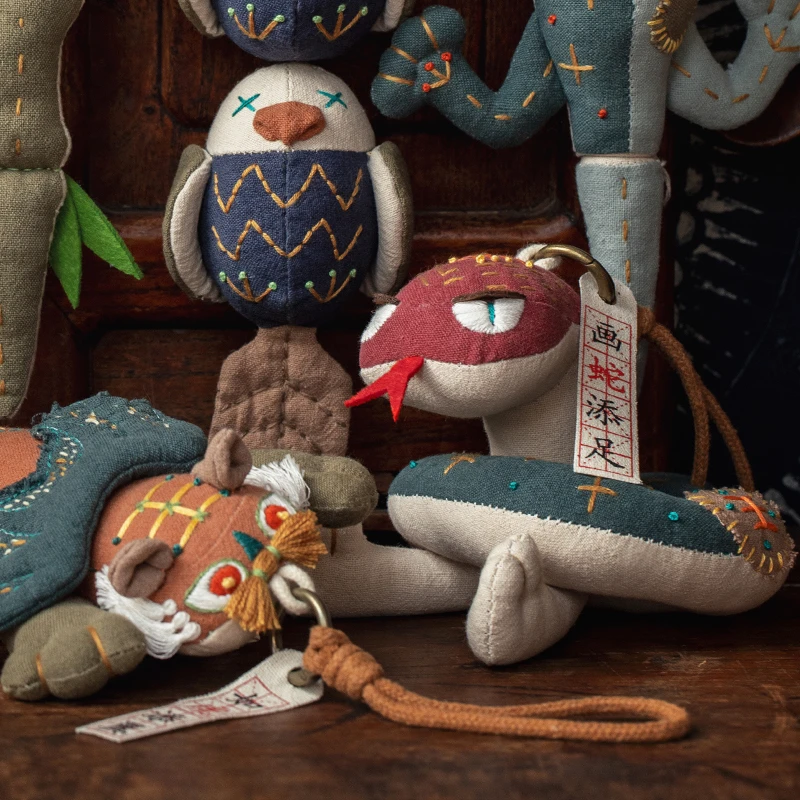 王的手创 中国成语刺绣手工diy材料包拼布缝纫布艺立体蛇玩偶挂件