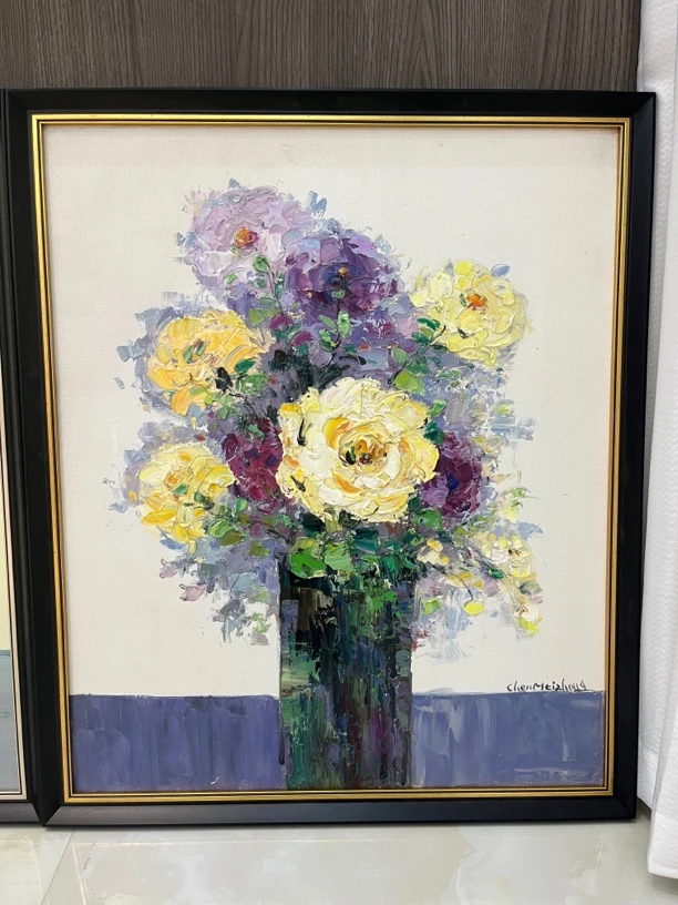 花卉画芯尺寸50*60厘米 带简约框