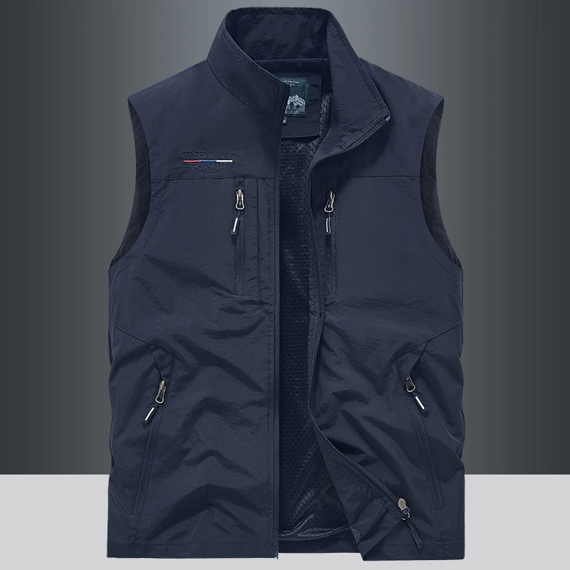 【秋季上新】1903春秋新款户外休闲马甲男士多口袋立领大码宽松背心